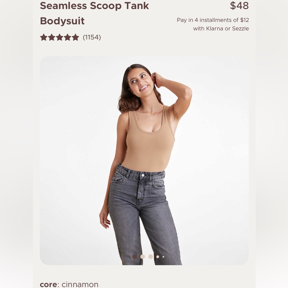 Nuuds Seamless Scoop Tank Bodysuit. Size medium. Worn once. Color is cinnamon.